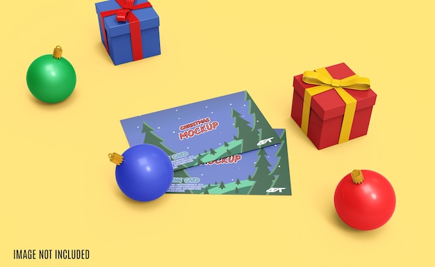 Maquete de cartão de natal renderização em 3d