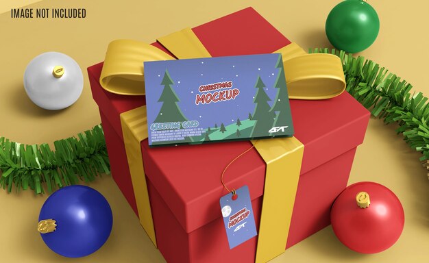 Maquete de cartão de Natal renderização em 3d