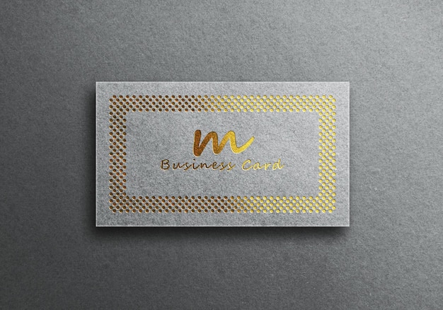 PSD maquete de cartão de visita branco de luxo com maquete de cartão de estilo ouro realista