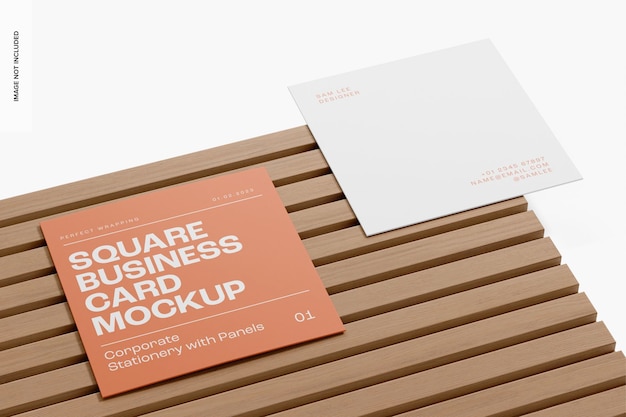 Maquete de cartões de visita quadrados de papel corporativo