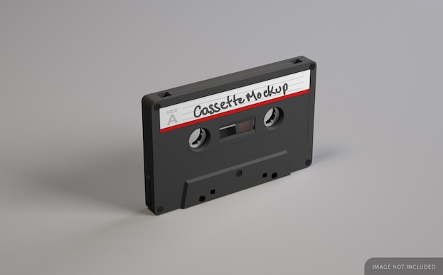 Maquete de cassete de áudio retrô com etiqueta