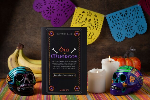 PSD maquete de celebração do dia de muertos méxico