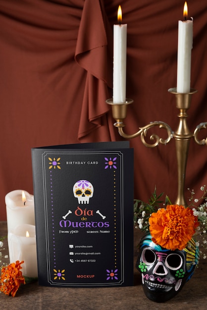 maquete de celebração do dia de muertos méxico