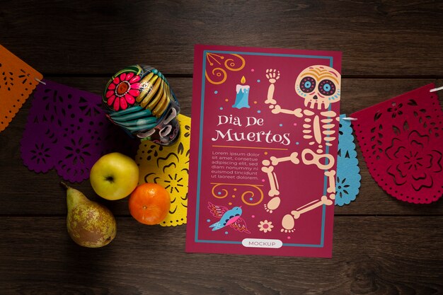 PSD maquete de celebração do dia de muertos méxico