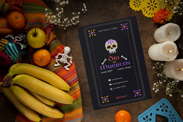 maquete de celebração do dia de muertos méxico
