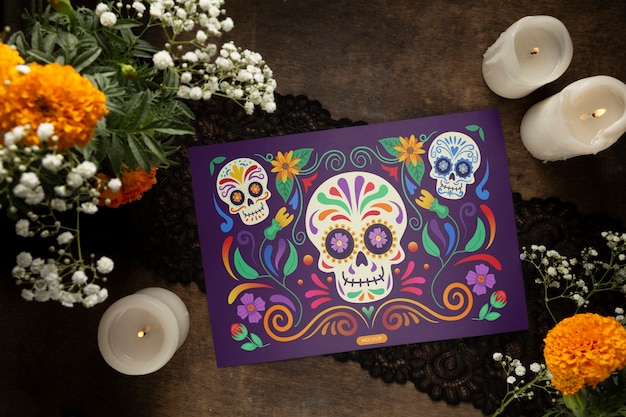 maquete de celebração do dia de muertos méxico