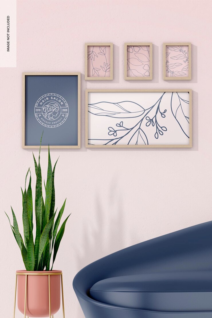 Maquete de cena de salão de cabeleireiro com planta