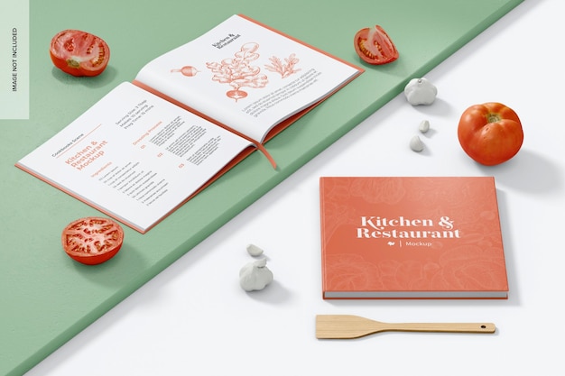 Maquete de cenas de livros de receitas