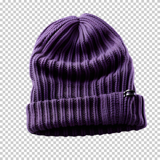 maquete de chapéu de inverno roxo isolado em fundo transparente