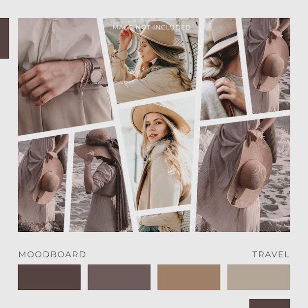 PSD maquete de colagem de fotos de moodboard de moda