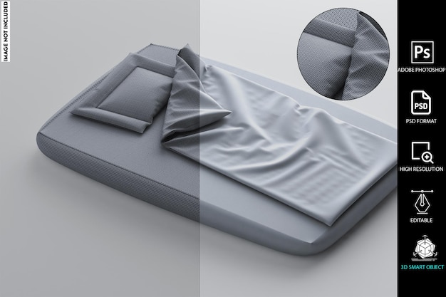 PSD maquete de colchões e capas de almofadas