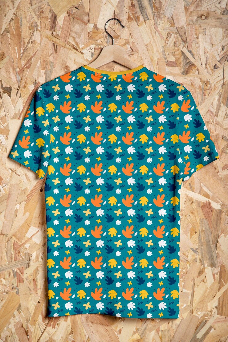PSD maquete de conceito de camisa colorida