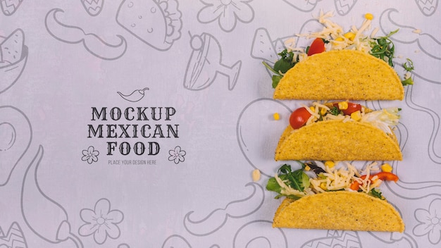 Maquete de conceito de comida mexicana deliciosa