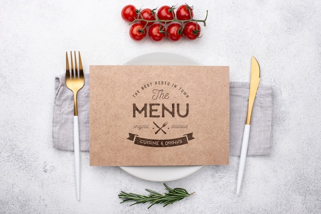 Maquete de conceito de menu de restaurante
