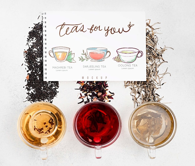 PSD maquete de conceito delicioso chá aromático
