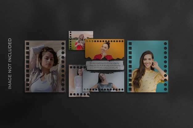 Maquete de conjunto de molduras para fotos Photoshop