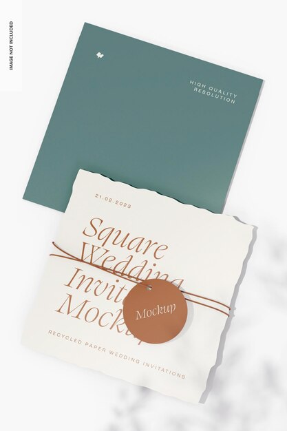 Maquete de convite de casamento Square Deckle Edge