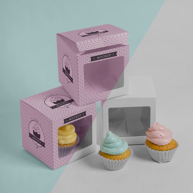 PSD maquete de cupcake delicioso