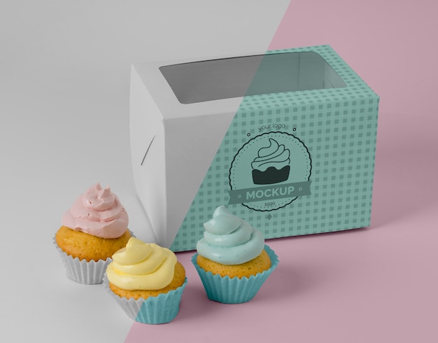 PSD maquete de cupcake delicioso