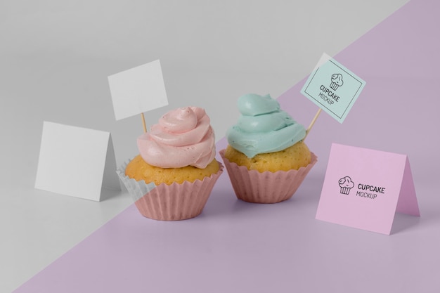 PSD maquete de cupcake delicioso