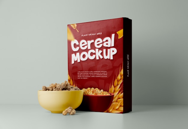 PSD maquete de design de caixa de cereal