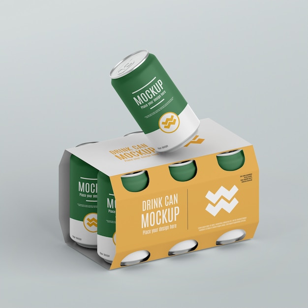 Maquete de design de embalagem de lata