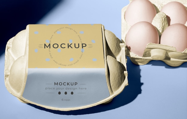 Maquete de design de embalagem de ovos ecológicos