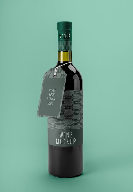 PSD maquete de design de embalagem para rotulagem de vinho