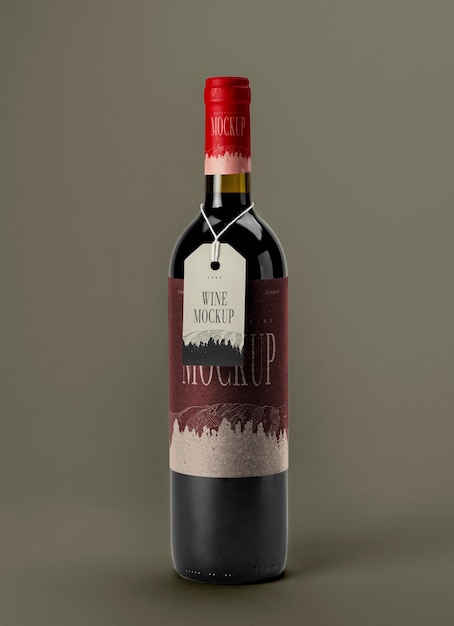 PSD maquete de design de embalagem para rotulagem de vinho