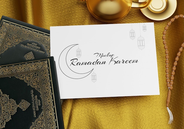 Maquete de design de impressão do Ramadã islâmico
