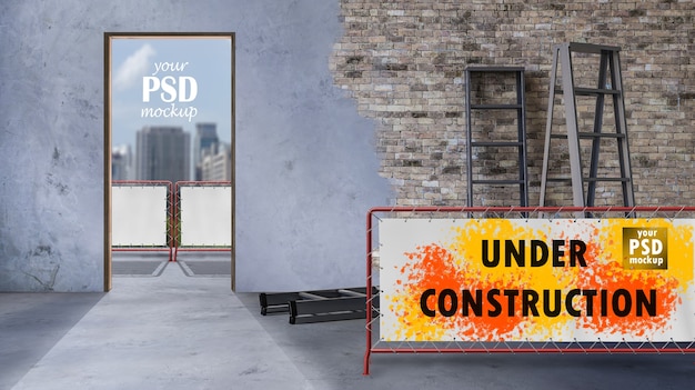PSD maquete de design de interiores e construção cocept