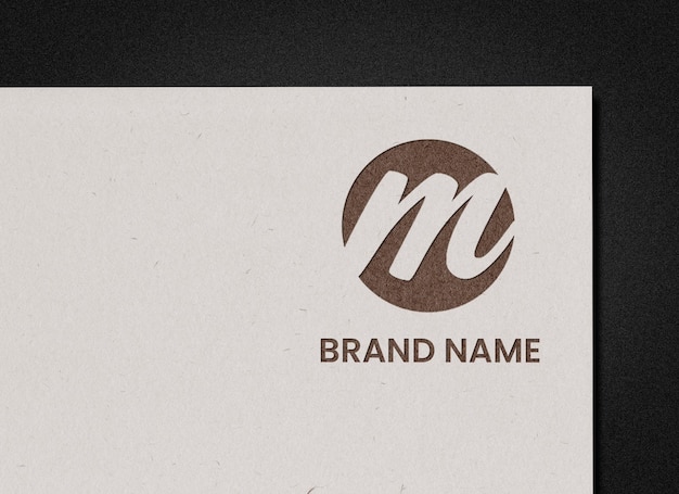 maquete de design de logotipo de papel premium