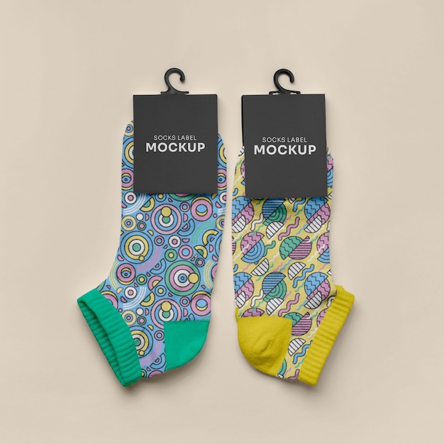 PSD maquete de design de meias coloridas