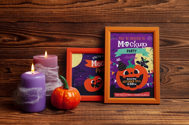 Maquete de design de moldura de Halloween