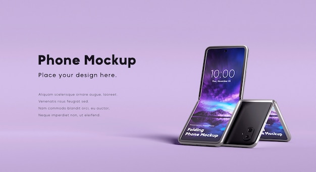 Maquete de design de smartphone com recurso de flip