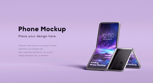 PSD maquete de design de smartphone com recurso de flip
