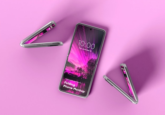 Maquete de design de smartphone com recurso de flip