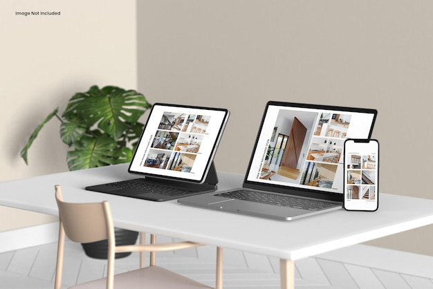 Maquete de dispositivo digital na mesa