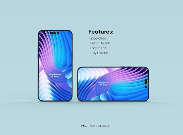 Maquete De Dois Smartphones 14 Pro Max Para Marca De Interface Do.