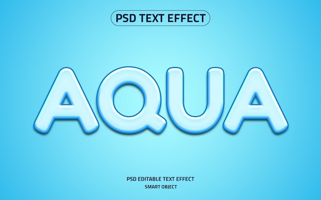 PSD maquete de efeito de texto de água editável aqua