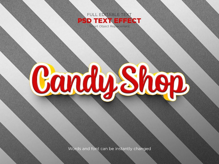 PSD maquete de efeito de texto de confeitaria