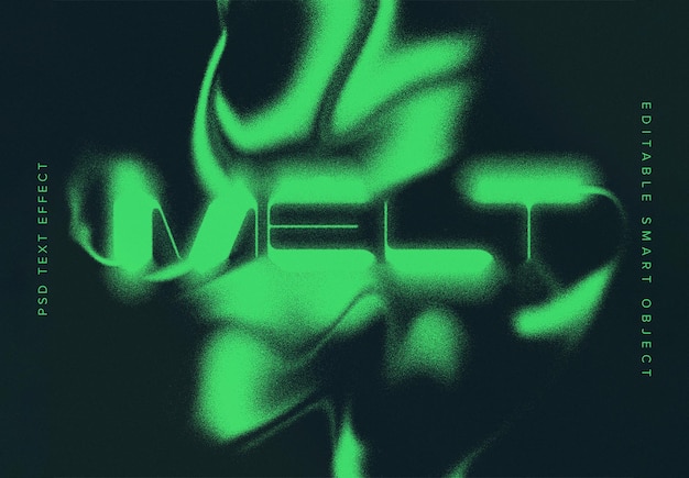 Maquete de efeito de texto distorcido nebuloso verde