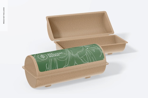 PSD maquete de embalagem de alimentos biodegradável longa
