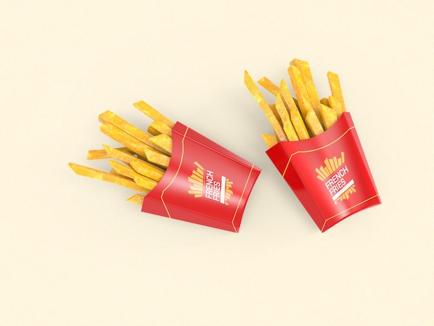 Maquete de embalagem de batata frita