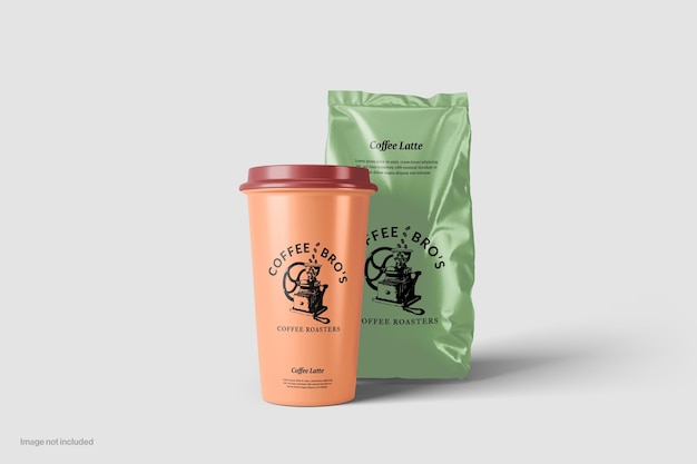 Maquete de embalagem de bolsa de café