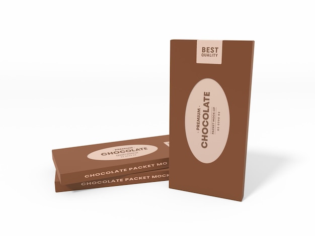 Maquete de embalagem de caixa de chocolate de papel
