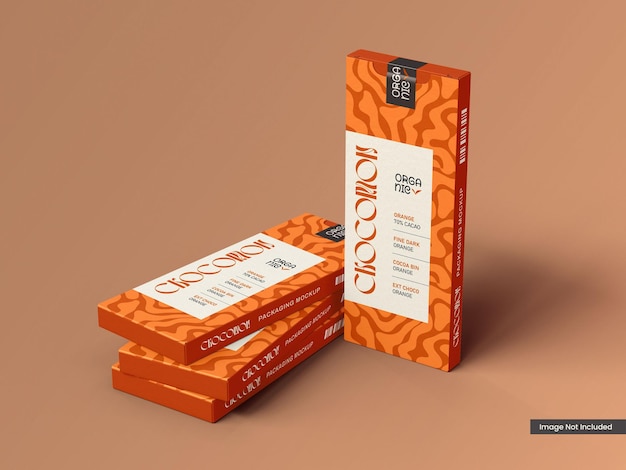 Maquete de embalagem de caixa de chocolate de papel