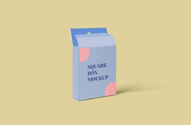 PSD maquete de embalagem de caixa quadrada minúscula