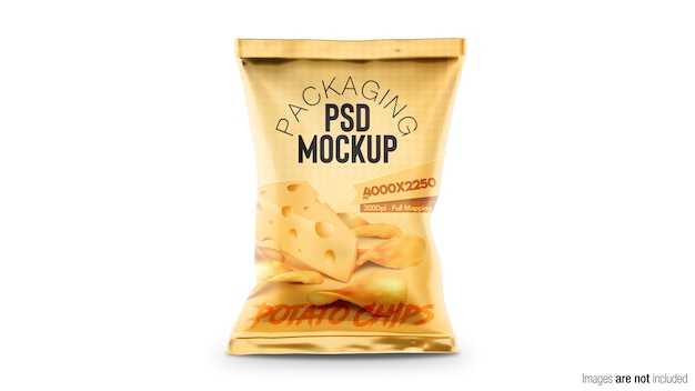 PSD maquete de embalagem de chips doypack