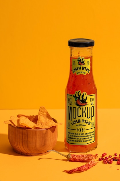 PSD maquete de embalagem de delicioso pimentão mexicano